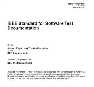 Wyciąg z normy IEEE 829 - 1998